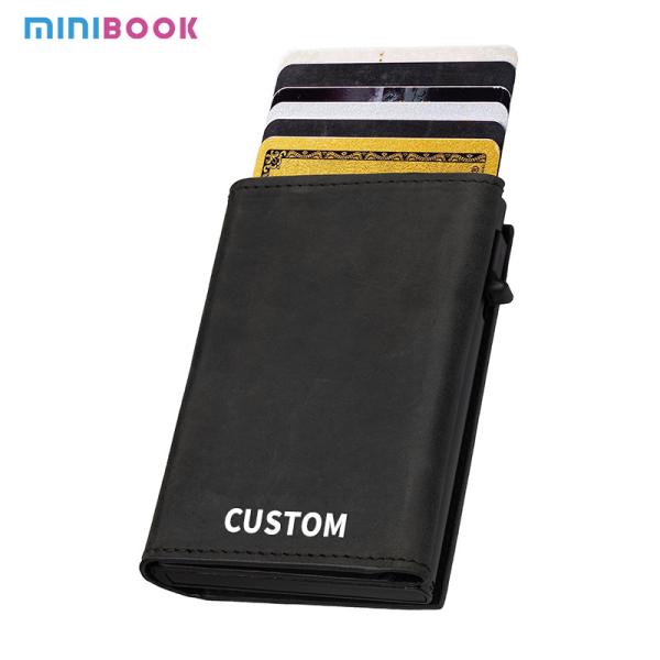 First Layer Crazy Horse Genuine Leather Men's Wallet Short Retro Card Box