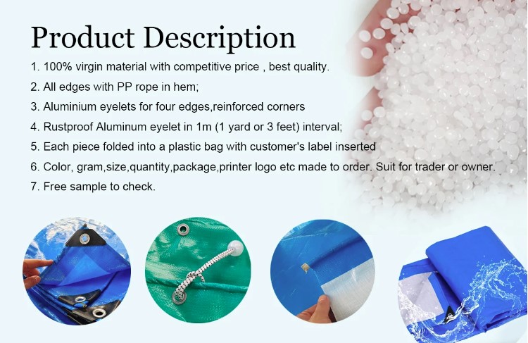 Outdoor Industry HDPE Fabric LDPE Coat Waterproof PE Tarpaulin Durable and Waterproof