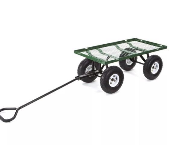 Qingdao Port Loading Heavy Duty Steel Garden Utility Wagon for Cart Yard Dump