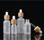 Round Refillable 50ml Frosted Glass Serum Bottle UV Protection
