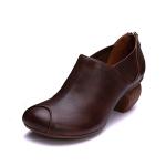 S267 Single shoes ladies 2020 autumn new retro handmade leather shallow wedge
