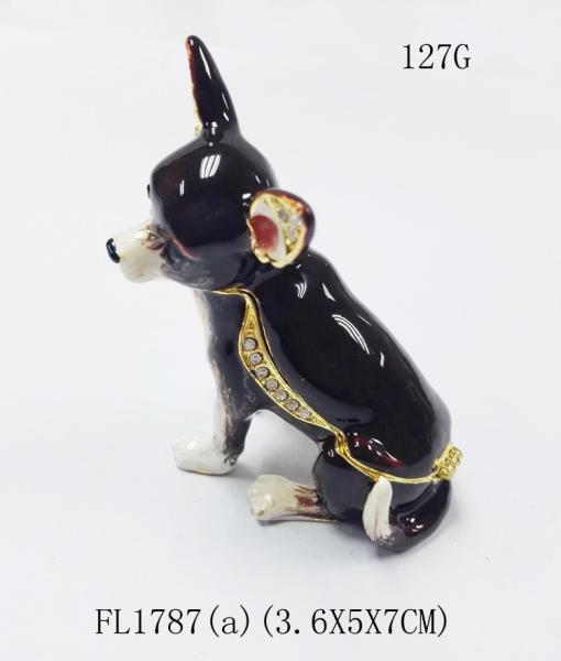 dog bejeweled trinket box dog alloy decorative crafts pewter ornament home