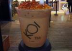 Outdoor Decorative Fiberglass Resin Statues Large Size Bubble Tea Cup Sculpture