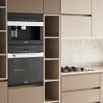 Beige Modern Contemporary EB Board Kitchen Cabinet With Sleek Design Customized