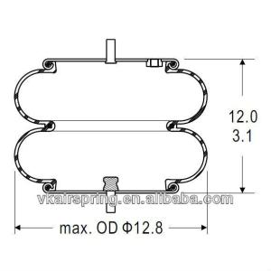 China Double Convoluted Air Spring/Air Suspension 2B12-411/FD330-22 363 W01-358-7180 factory