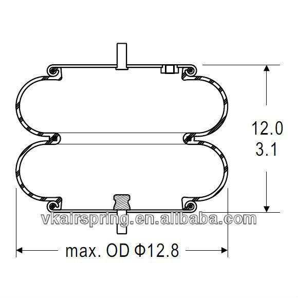 Double Convoluted Air Spring/Air Suspension 2B12-411/FD330-22 363 W01-358-7180