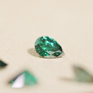 China Brilliant Cut Synthetic Loose Moissanite Gemstones Pear Shaped Emerald For Jewelry factory
