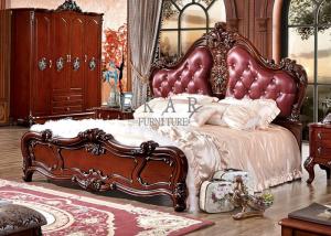 China Europe style bedroom furniture classical leather bed factory