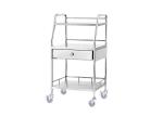 Noiseless Four Castors Instrument Trolley Medical Dressing Trolley With Two