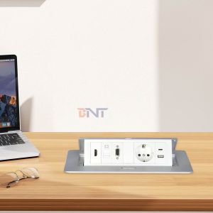 Aluminum Alloy Pop-up Tabletop Power Socket EU power socket with Modular