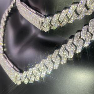 China Flawless Moissanite Hip Hop Chains Custom Stamped American Diamond Necklace factory
