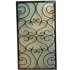 China 2.54CM Wrought Iron And Glass Front Entry Doors Inserts 10X10MM Steel Dust Proof factory