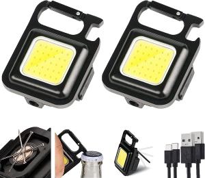 China Gift Mini COB Pocket Purse Magnetic Car Flashlights Powerful 500 High Lumens Bright Rechargeable Keychain Work Light factory