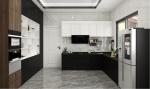 Modern Custom Stainless Steel Kitchen Cabinet Set Furniture Coffee Color