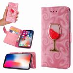 Iphone, Samsung flowing red wine wallet leather case, Iphone Xs Max wallet