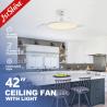 Buy cheap 42 Inches Smart Led Ceiling Fan , Dc Motor Invisible Ceiling Fan For Bedroom from wholesalers