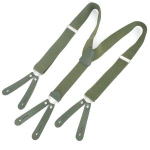 China Army Green Suspender Pants Mens 3.5cm Microfiber Y Back Suspenders factory
