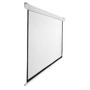 Durable manual pull down projection screen with Self-lock device