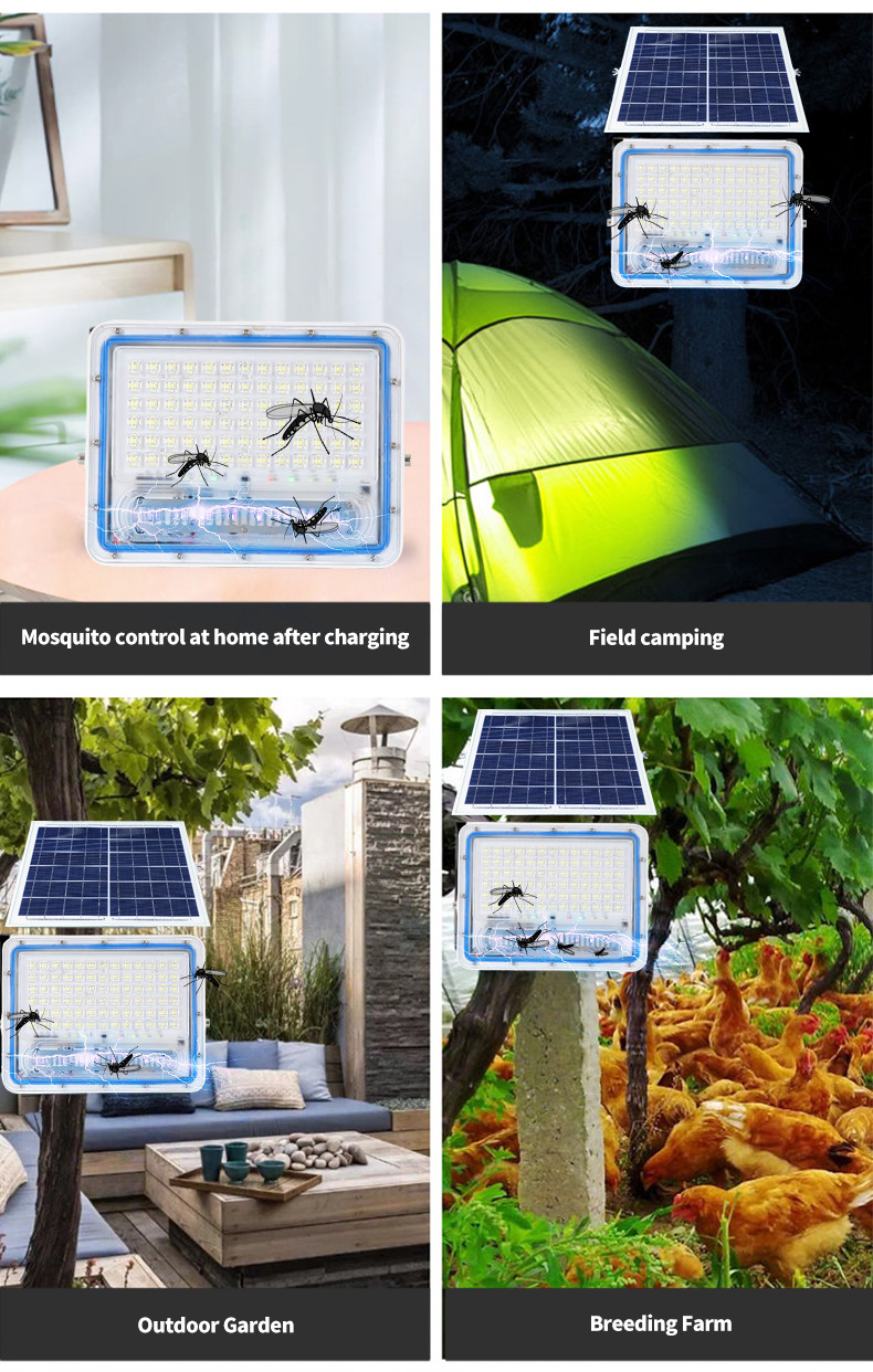 LED Solar Powered Mosquito Killer Lamp Night Light 100W 230x173x50mm