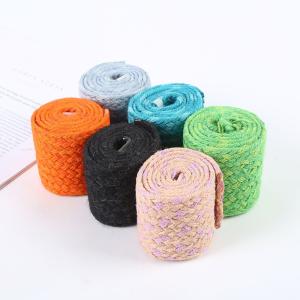 China Woven Braided Jute Ribbon Colorful Blue Jute Ribbon For Christmas Tree factory