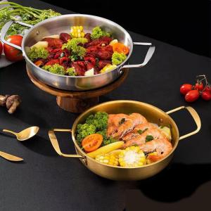 China Wholesale Top Seller Kitchen Seaafood Cookware Pan Stainless Steel 304 Cooking Wok Paella Pan factory