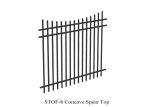 3 rails Concave Crimped top stright spear Garrison Steel Fencing Stain black