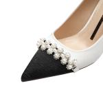8333-5 Sexy Pointed Toe Color Matching High Heels Rhinestones Were Thin Beaded