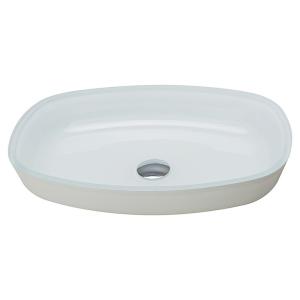 China High Glossy White Tempered Bathroom Wash Basins Melon Shape Countertop Basin Sinks factory