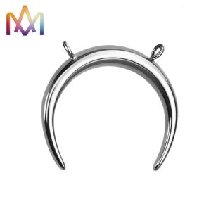 China Double Holes SS304 Crescent Moon Charms For DIY Necklace Making factory
