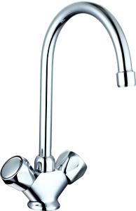 China Simple Design Dual Handle Kitchen Faucet Taps / Modern Kitchen Sink Mixer Taps factory