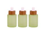 2oz Liquid Essence Bottle With Bamboo Lid Glass Dropper Bottle For Cosmetic