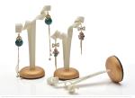 Faux PU Leather Earring Display Stands Y Shaped Style Hanging Long Earrings