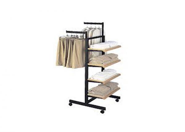 China Recyclable Metal Garment Display Stand Floor Standing 450MM Width For Retail Store factory