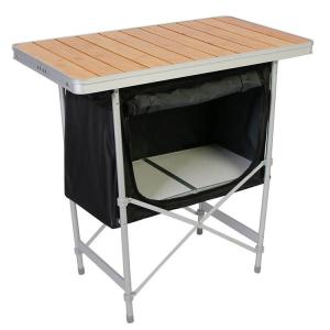 China Lightweight Bamboo Tabletop Picnic Storage Cabinet for Outdoor Garden Patio Party Event factory