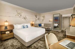 China Phuket travel hotel new furinture supplier from China for Bedroom set by wood bed with table desk and fabric sofa chair factory