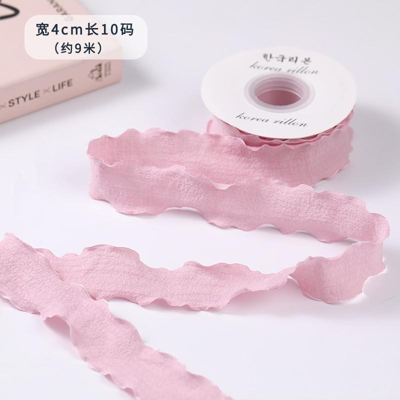 40mm Valentine'S Colored Jute Ribbon Linen Wrinkle Edge Jute Lattice Ribbon