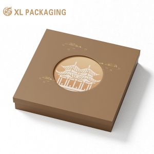 Customized Mooncake Packaging Box with Holder Insert Laminated Material Paper