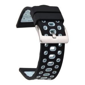 China Double Colors 22mm Natural Rubber Watch Band Cool Style With Hardware factory