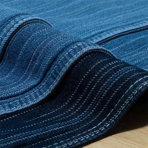 China Strip Jacquard Denim Office Wear Fabric 9.1OZ 10X10 108×56 Figure Flattering factory