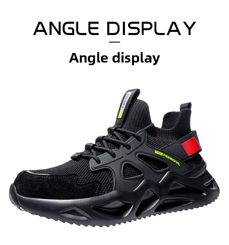 Comfortable And Durable Anti-Smashing EVA Sole Safety Shoes With Flying Knit Upper