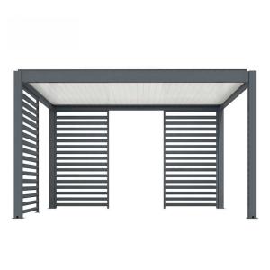 China Gatehouse open-air sun room Outdoor canopy flipped louver gazebo shed four corner aluminum alloy gazebo terrace rain proof factory
