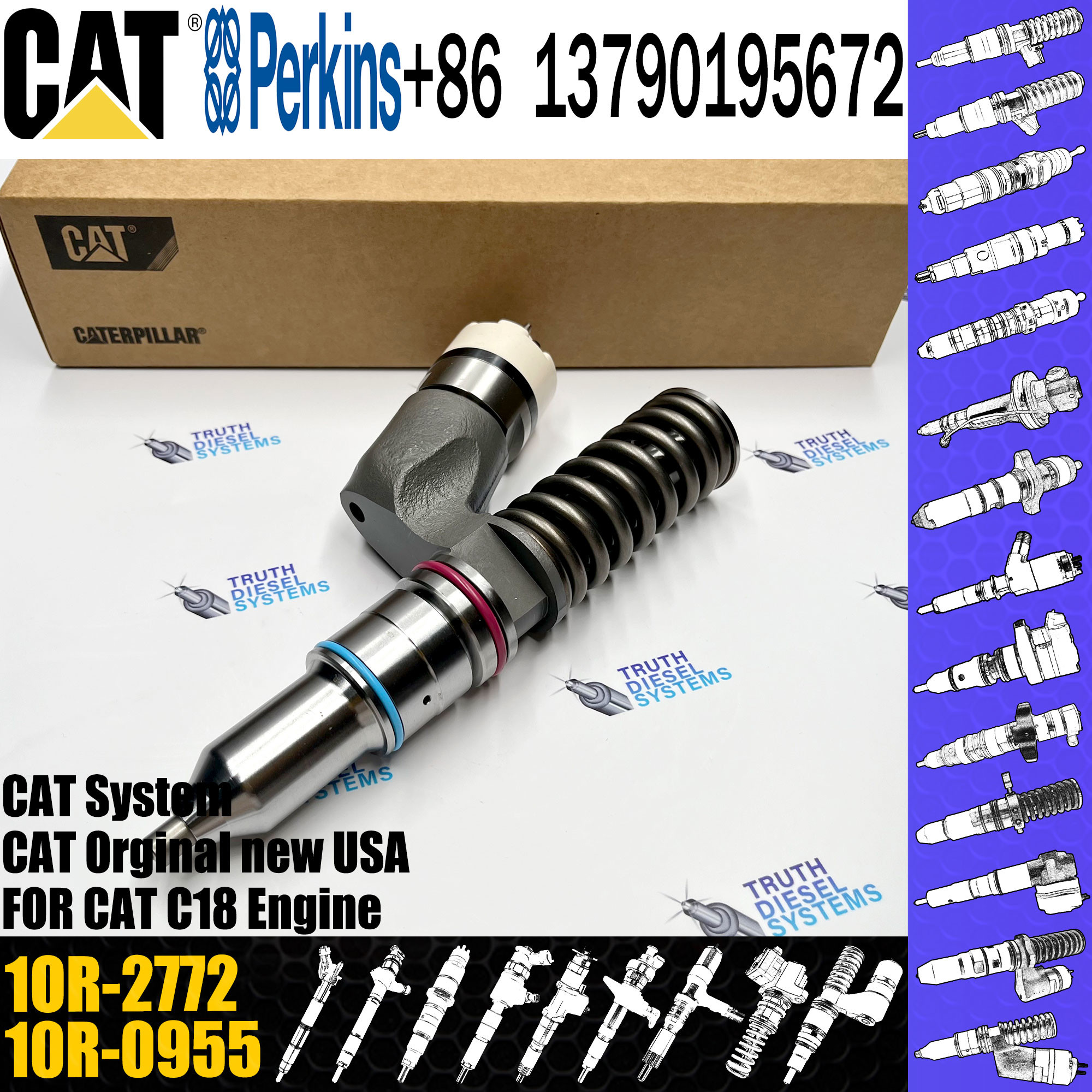 Cat Diesel Fuel Common Rail Injector 211-3025 10R-0955 1OR-2772 10R-0955 1OR-7231 For Caterpillar Excavator
