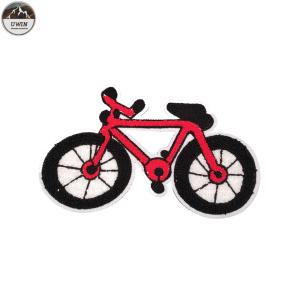 China Red Bike Chenille Patches For Letterman Jackets Towel Material 10*15cm Size factory