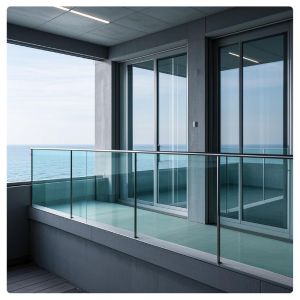 Buy cheap Modern Frosted Glass Balcony Railing for Spiral Staircases from wholesalers
