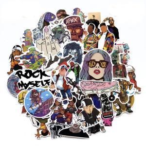 China Hip Hop Style PVC Sticker Printing Variety Stickers Set Waterproof Laptop Luggage Stickers Pack factory
