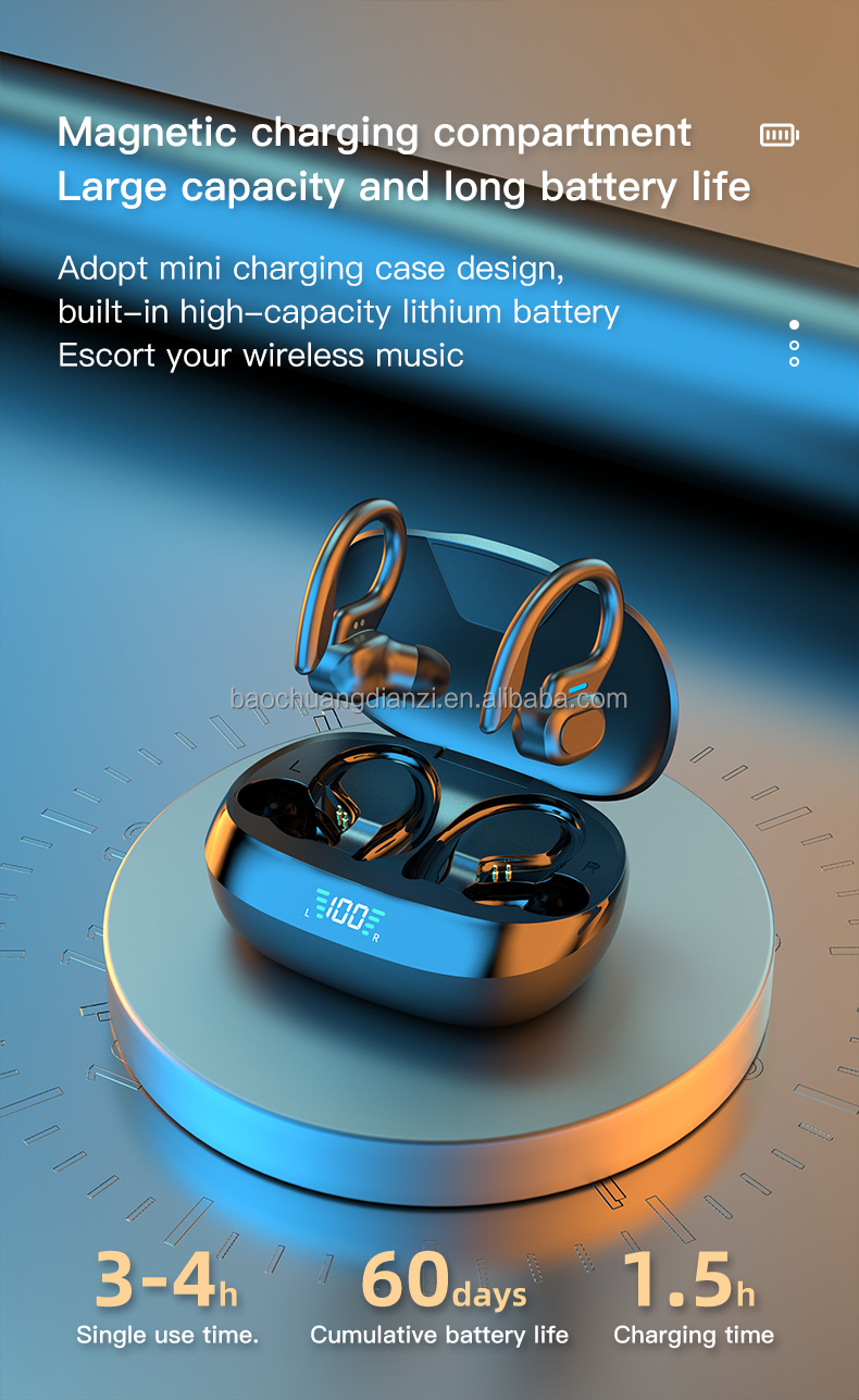 Transmission Distance 10-15M OWS Wireless Stereo Earphones for Outdoor Activities