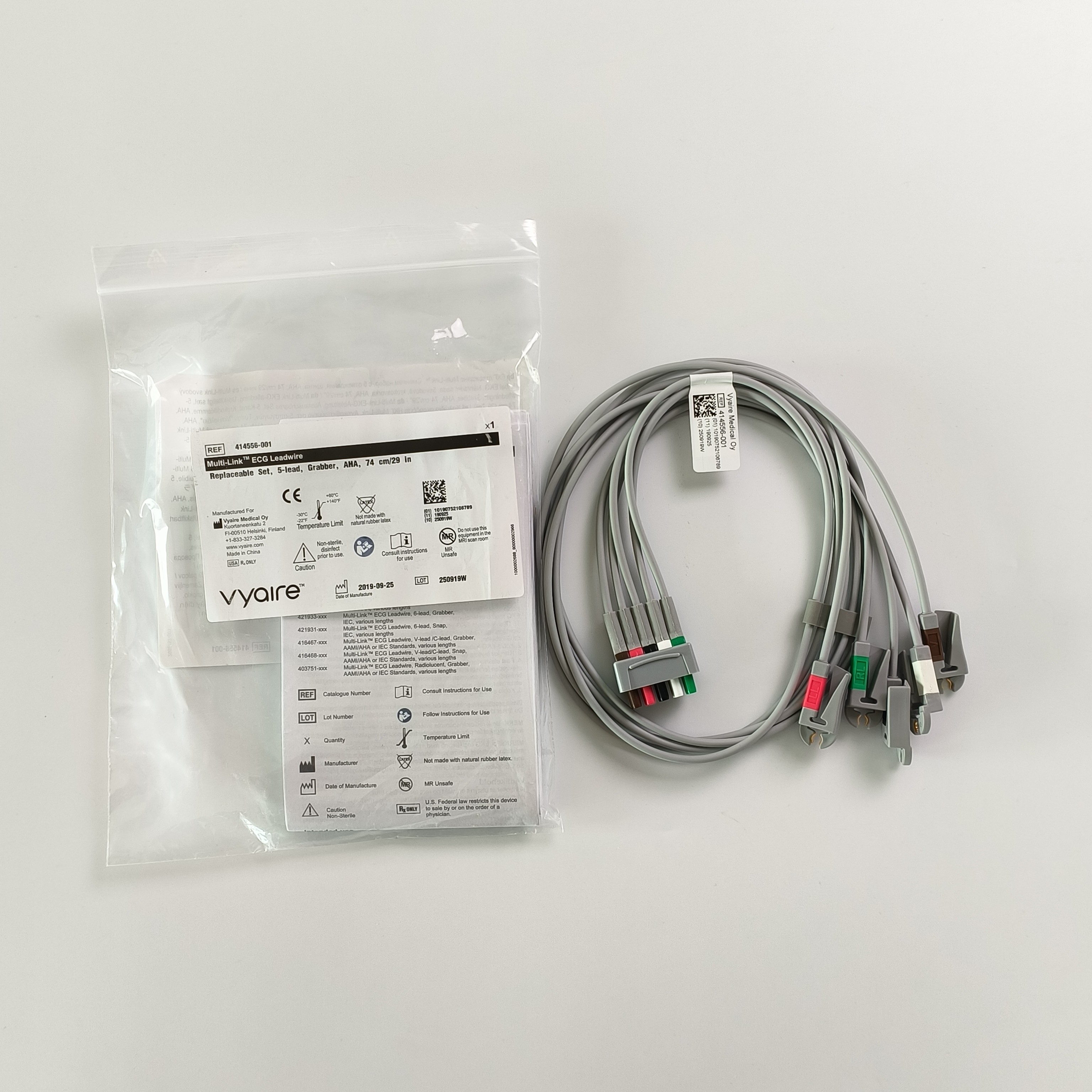 Multi-Link ECG Leadwire Replaceable Set 5-Lead Grabber AHA 74cm/29in. REF: 414556-001