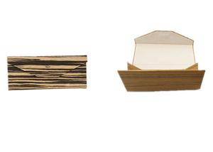 China Wood Grain Folding Eyeglass Case with Custom Logo Pu Leather Material factory