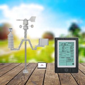 China 300 1100hpa Air Pressure Range Digital Rainfall Weather Station For Indoor And Outdoor factory
