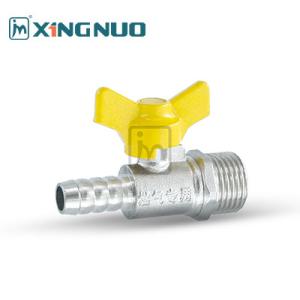 China butterfly handle single nozzle external thread for kitchen Nickel Plated Brass Ball Valve for Gas Pipeline factory